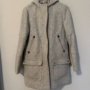 J.Crew Stadium Cloth by Nello Gori Wool Blend Hooded Coat Size 4